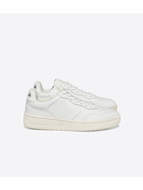 VEJA V-90 LEATHER SHOE EXTRAWHITE